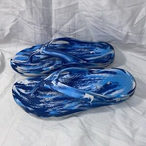Reel Legends Men Blue Rubber marbles Flip Flop Thong Sandal Shoe